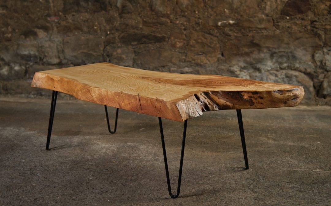 Ash Coffee Table with Hair Pin Legs